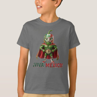 Viva Mexico Chili Pepper Lucha Libre | 3D Wrestler Tシャツ