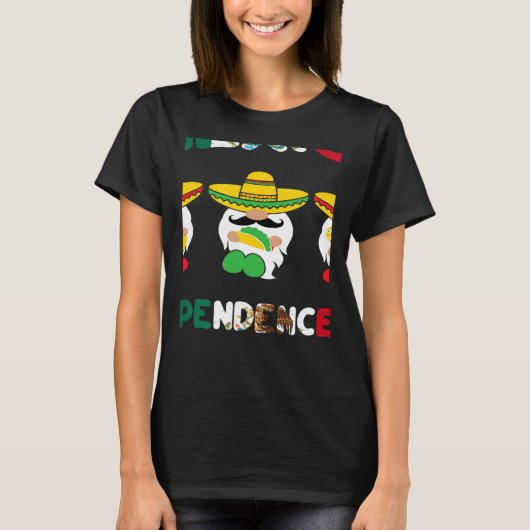 viva mexico gnomes flag Pride Independence Day 16  Tシャツ (正面)