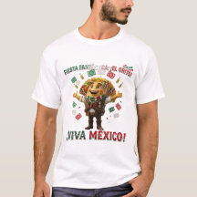 Viva Mexico Taco Character T-Shirt | 3D El Grito