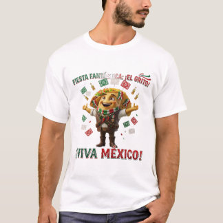 Viva Mexico Taco Character T-Shirt | 3D El Grito Tシャツ