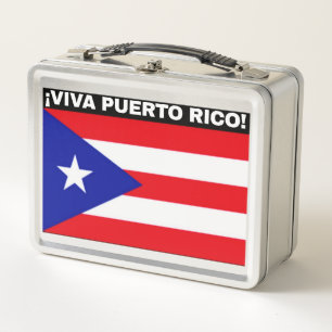 VIVA PUERTO RICO フラッグイメージ 白字 メタルランチボックス