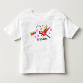 Viva Venezuela – Guacamaya y Bandera infantil トドラーTシャツ