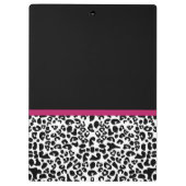 Vivaciousダークピンクリボンレオパード印刷（名前あり） クリップボード (裏面)