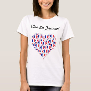 ViveのLaのフランスI愛フランスの旗のハート Tシャツ