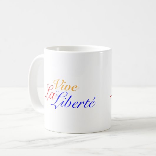 ViveのLa Liberté -自由の生きているフランス語を許可して下さい コーヒーマグカップ (正面左)