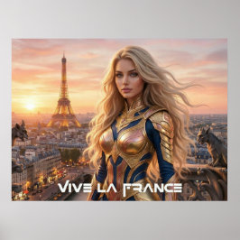 VIVE LA FRANCE - パリ ポスター