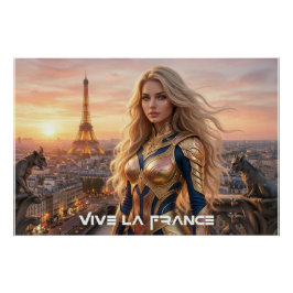 VIVE LA FRANCE - パリ ポスター