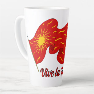 Vive la France! 赤いオリフラムと太陽 カフェラテマグ