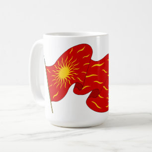 Vive la France! 赤いオリフラムと太陽 コーヒーマグカップ