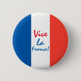 Vive La France French Flag Customizable 缶バッジ