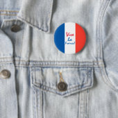 Vive La France French Flag Customizable 缶バッジ (インサイチュ)
