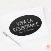Vive La Resistanceステッカー – Vive La Femme 楕円形シール (封筒)
