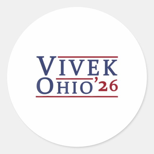 Vivek Ramaswamyオハイオ州知事2026 Vivek 20 ラウンドシール (正面)