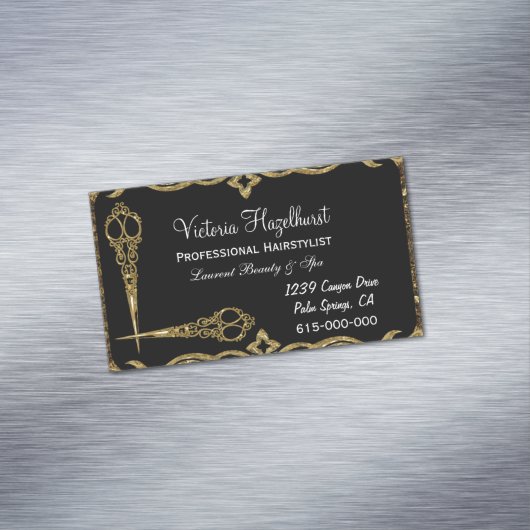 Vivi上品の美容師のビクトリア時代の人は磁気を切ります マグネット名刺 (インサイチュ)