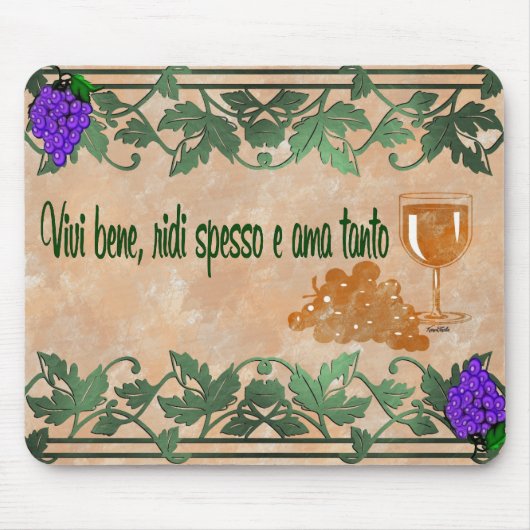 Vivi beneのridiのspesso eのamaのtanto マウスパッド (正面)