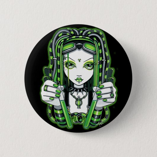 "Vivian"のCybergoth暗い産業妖精ボタン 缶バッジ (正面)