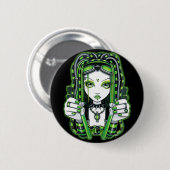 "Vivian"のCybergoth暗い産業妖精ボタン 缶バッジ (正面&裏面)