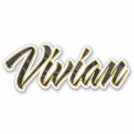 Vivian black gold Lettering Aufkleber Sticker シール (正面)