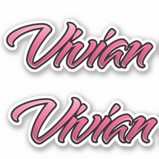 Vivian faded pink Aufkleber Sticker Stickerset シール (正面)