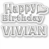 Vivian Happy Birthday silver Aufkleber Sticker シール (正面)