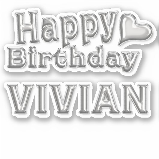 Vivian Happy Birthday silver Aufkleber Sticker シール (正面)