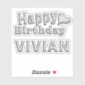 Vivian Happy Birthday silver Aufkleber Sticker シール (シート)