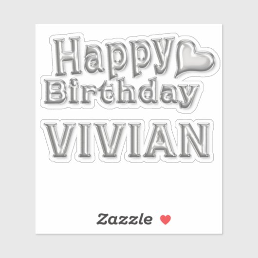 Vivian Happy Birthday silver Aufkleber Sticker シール (シート)
