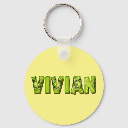 Vivian Name Kiwi Design Schlüsselanhänger キーホルダー (正面)