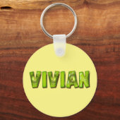 Vivian Name Kiwi Design Schlüsselanhänger キーホルダー (正面)