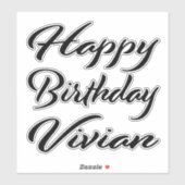Vivian Name Vorname black Sticker Geburtstag シール (シート)