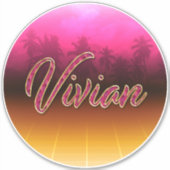 Vivian Vorname Name golden pink Aufkleber Sticker シール (正面)