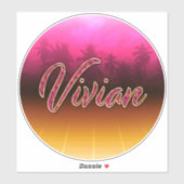 Vivian Vorname Name golden pink Aufkleber Sticker シール (シート)