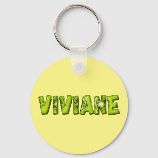Viviane Name Kiwi Design Schlüsselanhänger キーホルダー (正面)