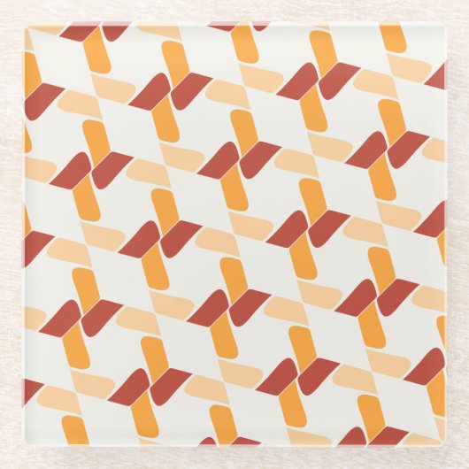 Vivid Abstract Floral Coaster ガラスコースター (正面)