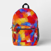 Vivid Abstract Paint Splash Backpack – Colorful  プリントバックパック (正面)