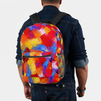 Vivid Abstract Paint Splash Backpack – Colorful  プリントバックパック