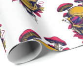 Vivid Amber Crimson Skull and Shroom ラッピングペーパー (ロールコーナー)