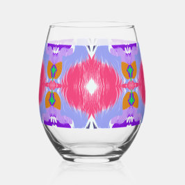 Vivid Aurora Kaleidoscope Electric ステムなしワイングラス