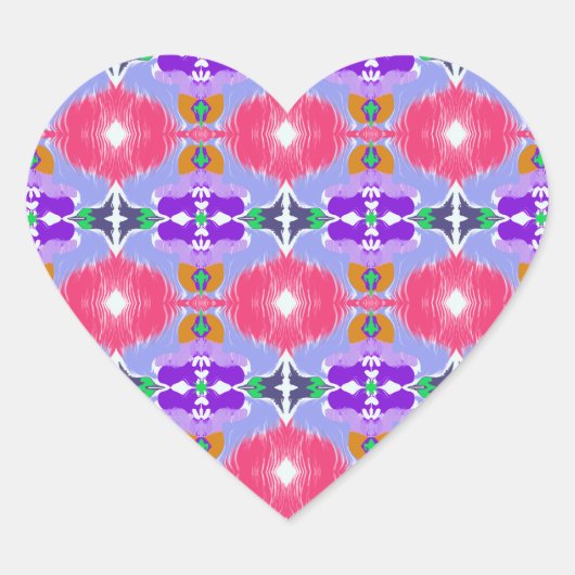 Vivid Aurora Kaleidoscope Electric Bloom ハートシール (正面)