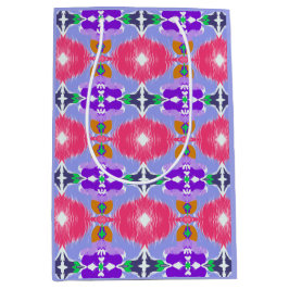 Vivid Aurora Kaleidoscope Electric Bloom ミディアムペーパーバッグ