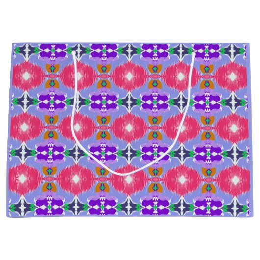 Vivid Aurora Kaleidoscope Electric Bloom ラージペーパーバッグ (正面)