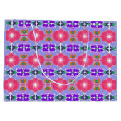 Vivid Aurora Kaleidoscope Electric Bloom ラージペーパーバッグ (裏面)