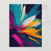 Vivid Bloom – 爆発的な抽象フラワーアートのエネルギー ポストカード (正面)