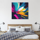 Vivid Bloom – Explosive Abstract Floral Energy キャンバスプリント (インサイチュ (寝室))