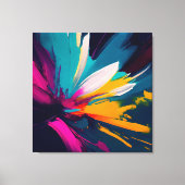Vivid Bloom – Explosive Abstract Floral Energy キャンバスプリント (正面)
