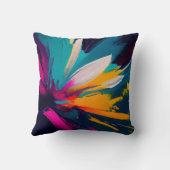 Vivid Bloom – Explosive Abstract Floral Energy クッション (裏面)