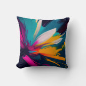 Vivid Bloom – Explosive Abstract Floral Energy クッション (正面)