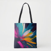 Vivid Bloom – Explosive Abstract Floral Energy トートバッグ (正面)