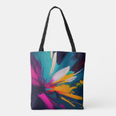 Vivid Bloom – Explosive Abstract Floral Energy トートバッグ (裏面)