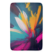 Vivid Bloom – Explosive Abstract Floral Energy バスマット (正面縦)